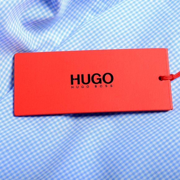 Hugo Boss Men's "Mabel" Sharp Fit Multi-Color Plaid Long Sleeve Dress Shirt - Picture 8 of 9